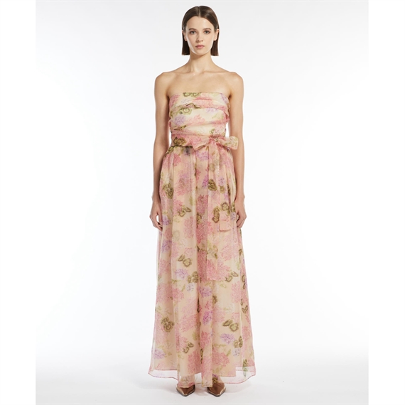 Max Mara Studio Lisetta Kjole, Ivory Geranium Print